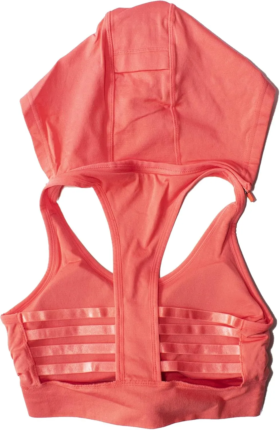 Womens Sports Bra Hoodie High Impact Strappy Racerback Running Workout Yoga Crop Top Tank