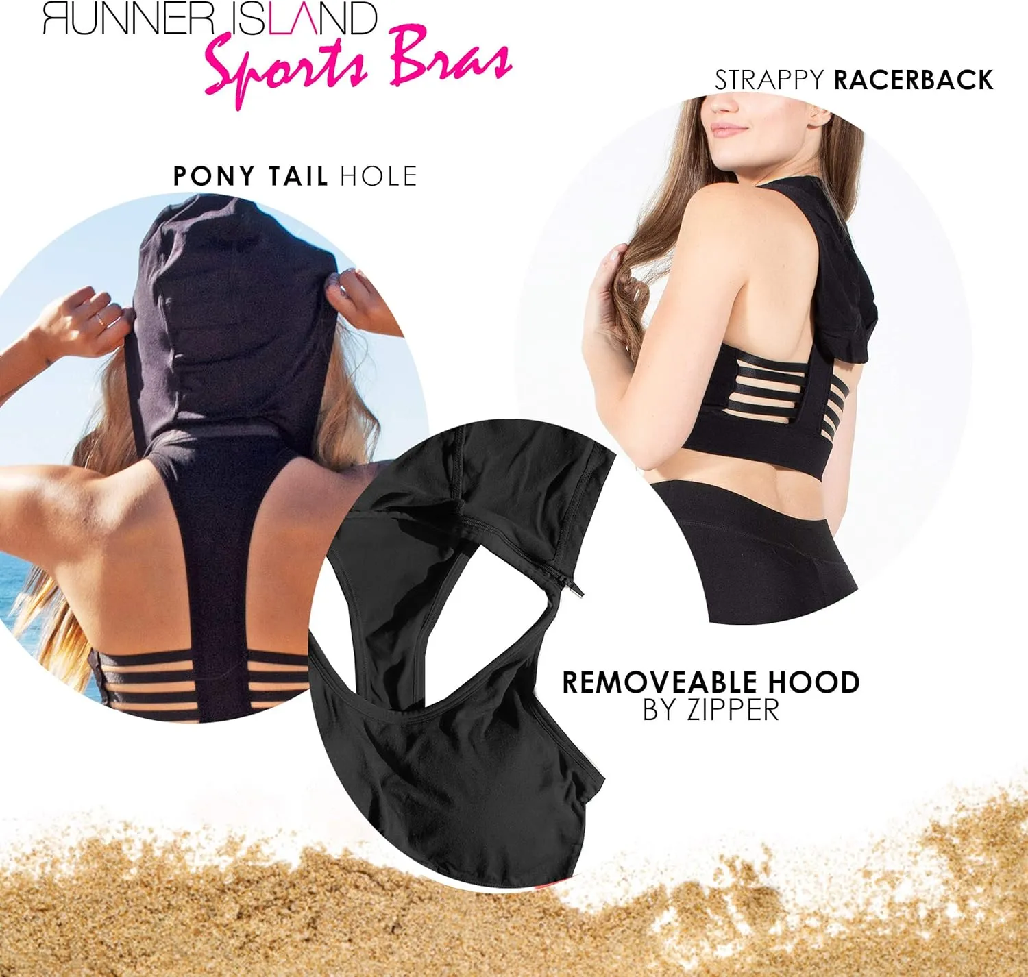 Womens Sports Bra Hoodie High Impact Strappy Racerback Running Workout Yoga Crop Top Tank