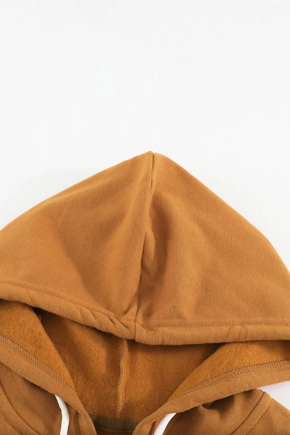 Yellow Zip-Up Pocket Drawstring Hoodie Jacket
