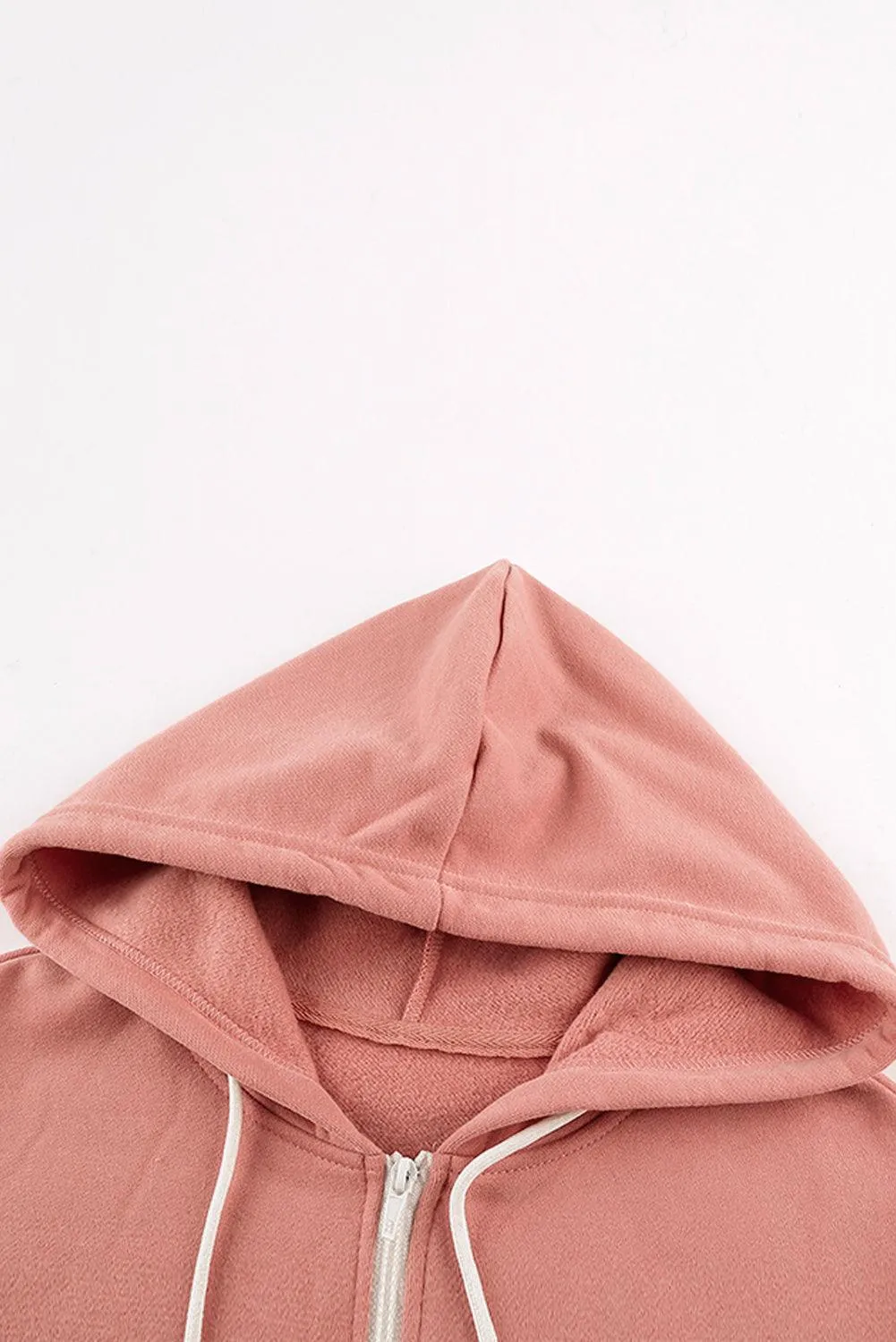 Yellow Zip-Up Pocket Drawstring Hoodie Jacket