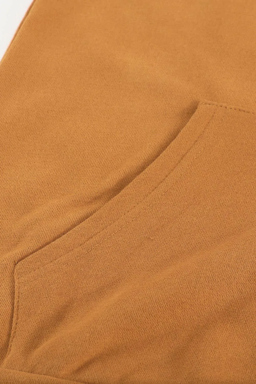 Yellow Zip-Up Pocket Drawstring Hoodie Jacket